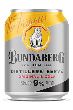 BUNDABERG AND COLA 9% CANS 250ML
