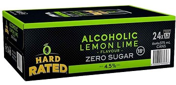 HARD RATED ZERO LEMON LIME CANS 24PK