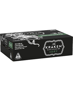 KRAKEN SPICED RUM AND DRY CANS
