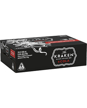 KRAKEN SPICED RUM AND COLA CANS