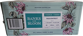 BANKS AND BLOOM VODKA SODA PASSIONFRUIT 250ML CANS 24PK