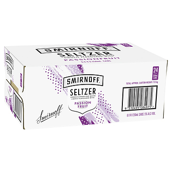SMIRNOFF SELTZER PASSIONFRUIT CANS 250ML