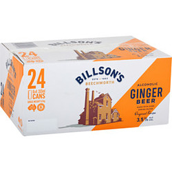 BILLSONS GINGER BEER CANS 24PK