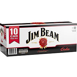 JIM BEAM AND COLA CAN 10PK