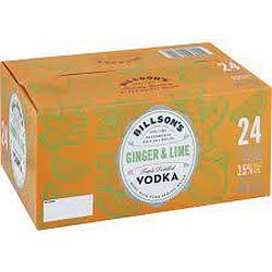 BILLSONS VODKA GINGER + LIME 355ML CANS 24PK