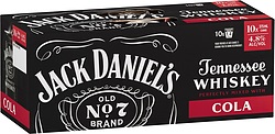 JACK DANIELS AND COLA CANS 10PK