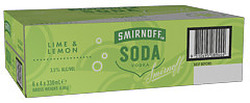 SMIRNOFF SODA LIME AND LEMON 3.5% 330ML CANS 24PK