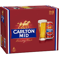 CARLTON MID 375ML CANS 30PK