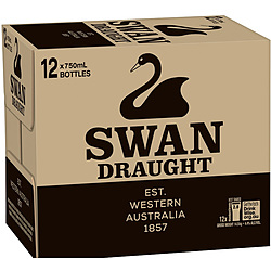 SWAN DRAUGHT 750ML BTL 12PK