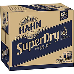 HAHN SUPER DRY BTL 700ML 12PK