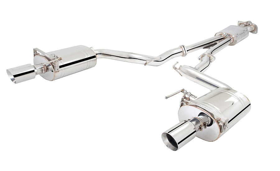 XFORCE Ford Mustang Eco-Boost Polished Stainless Steel Twin 2.5" Cat-Back System - Image 1