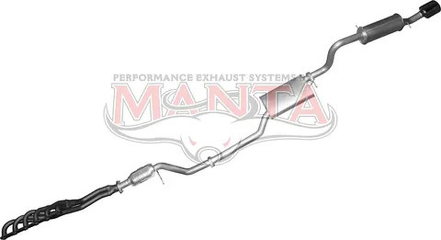 Manta Medium Aluminised Steel Muffler centre and rear 2.5" Exhaust with Extractors for Ford Falcon BA BF 4.0 Litre 6 cyl non-turbo XR6 Ute 2002-08 - Image 3
