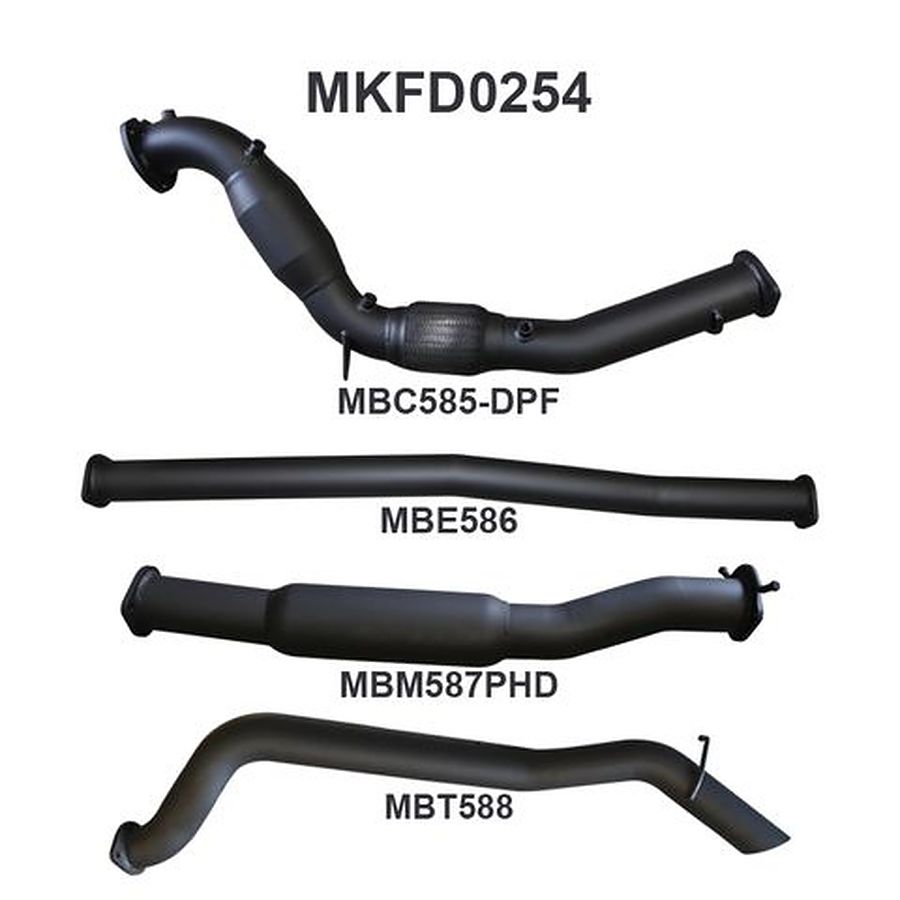 Manta Aluminised Steel 3.0" with Cat turbo-back-dpf-delete (medium) for Ford Ranger PXII Dual Cab 3.2 Litre CRD October 2016 #8211; Current (with DPF) - Image 1