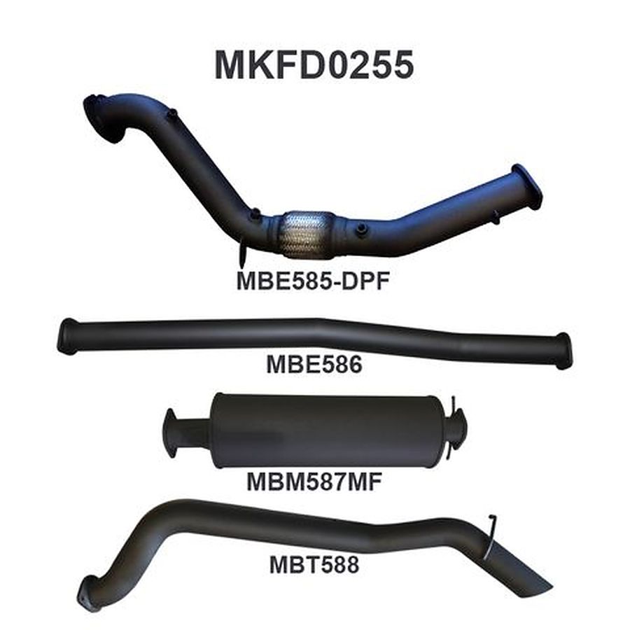 Manta Aluminised Steel 3.0" without Cat turbo-back-dpf-delete (quiet) for Ford Ranger PXII Dual Cab 3.2 Litre CRD October 2016 #8211; Current (with DPF) - Image 1