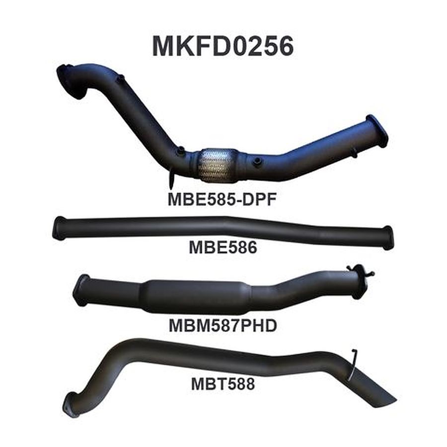 Manta Aluminised Steel 3.0" without Cat turbo-back-dpf-delete (medium) for Ford Ranger PXII Dual Cab 3.2 Litre CRD October 2016 #8211; Current (with DPF) - Image 1