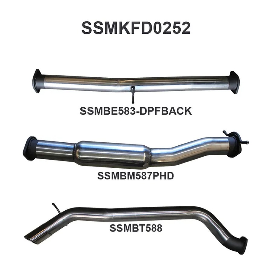 Manta Stainless Steel 3.0" Single dpf-back (quiet) for Ford Ranger PXII Dual Cab 3.2 Litre CRD October 2016 #8211; Current (with DPF) - Image 1