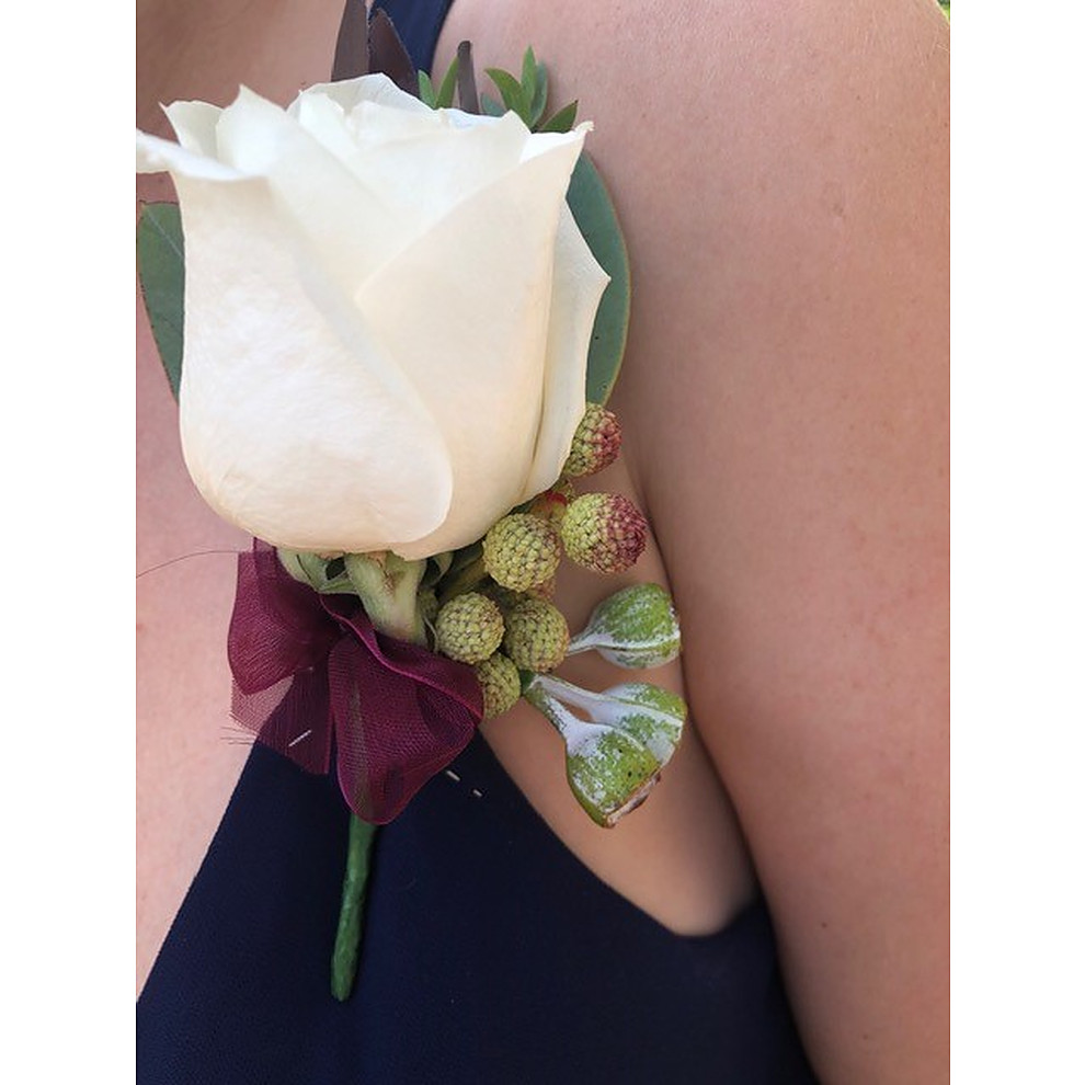 Buttonhole White Rose and Berry - Image 1