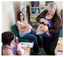 Model latch on steps - increase breastfeeding self-efficacy