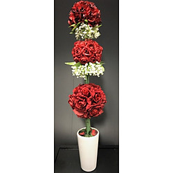 more on 3 Tier red rose arrangement - white vase - PICK UP ONLY FROM PERTH STORE