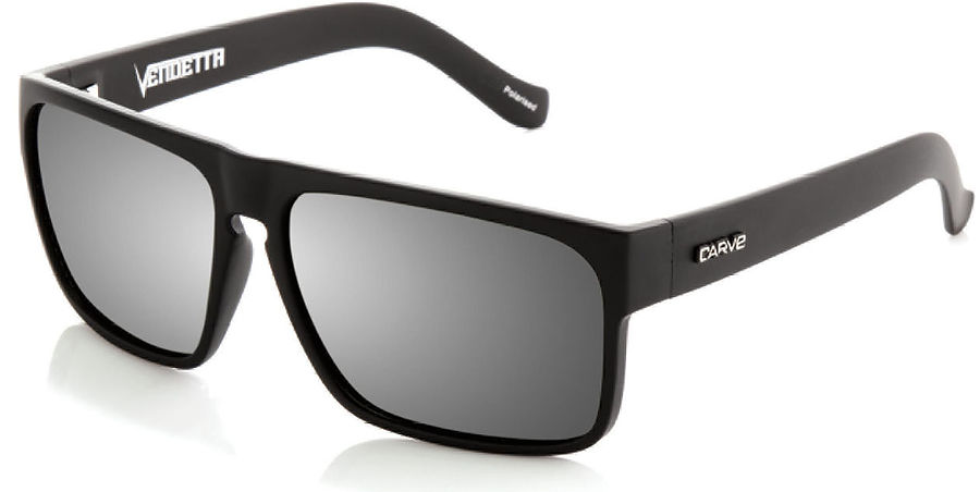 Carve Eyewear Vendetta Matt Black Silver Mirror Polarised Sunglasses