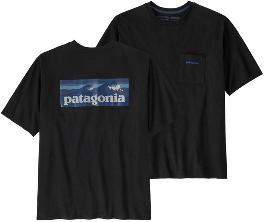 Patagonia Men's Boardshort Logo Pocket Responsibili T-Shirt Ink Black