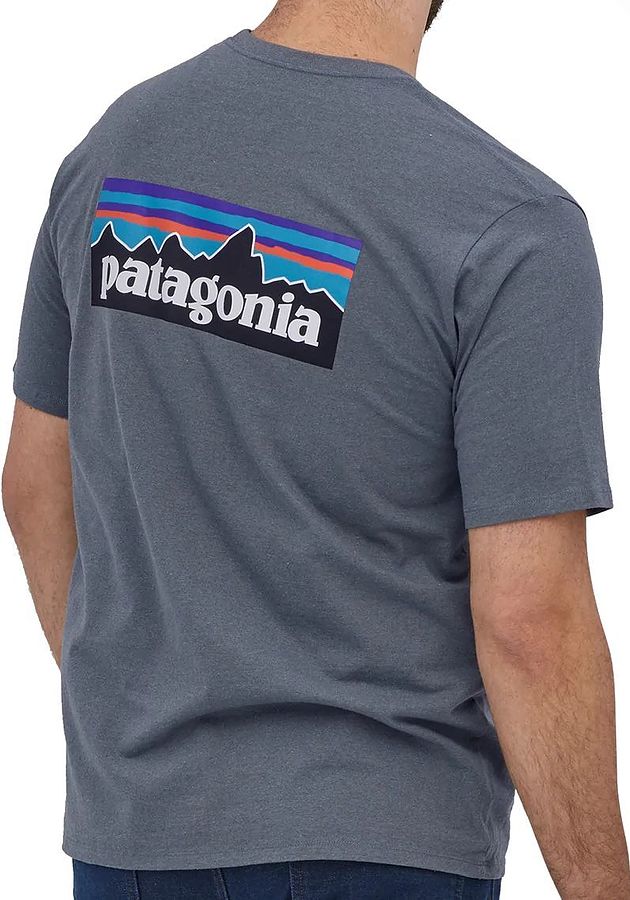 Patagonia Men's P-6 Logo Responsibili T-Shirt Plume Grey - Image 3