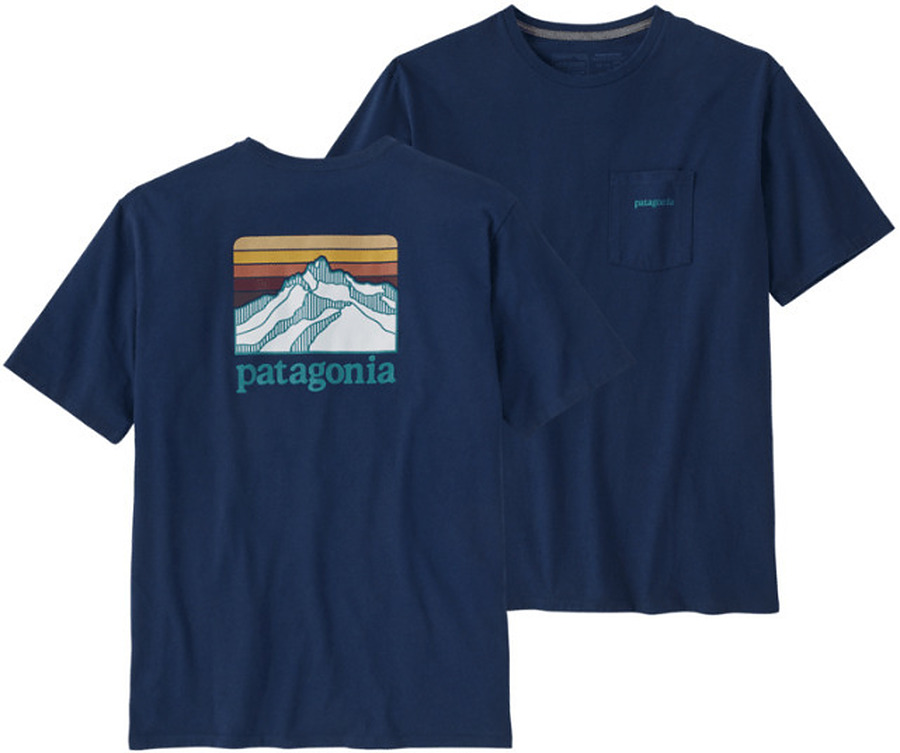 Patagonia Men's Line Logo Ridge Pocket Responsible Tee Lagom Blue