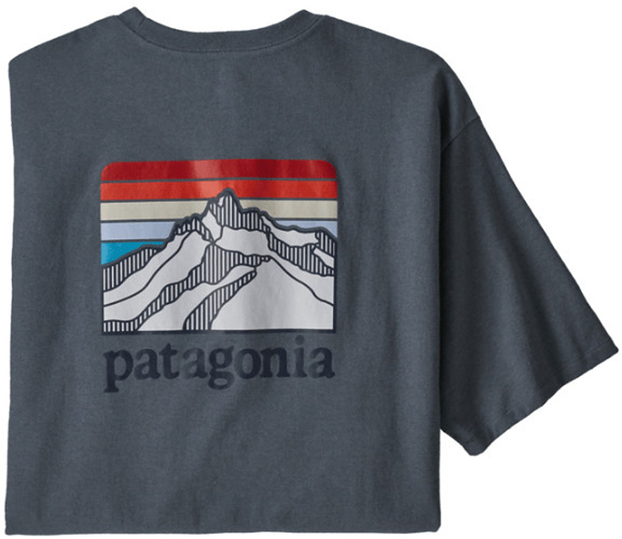 Patagonia Men's Line Logo Ridge Pocket Responsible Tee Plume Grey