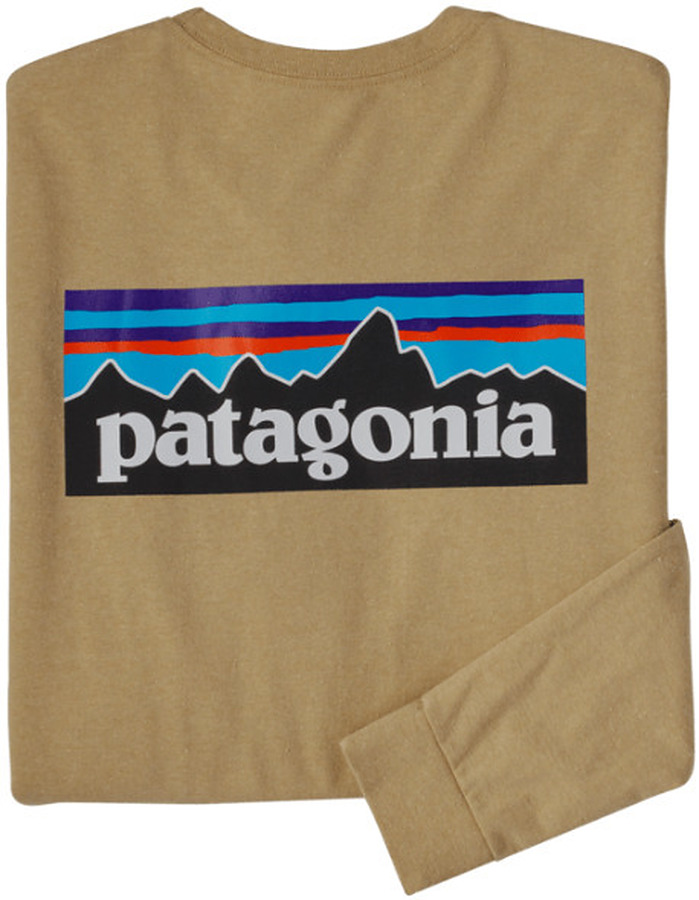 Patagonia Men's LS P-6 Logo Responsibili Tee Sespe Tan
