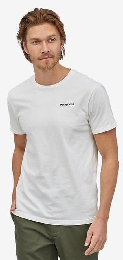 Patagonia Men's P-6 Logo Cotton T-Shirt White - Image 2