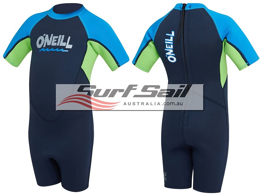 Oneill Toddler Reactor Spring Wetsuit Abyss Dayglo Brite Blue