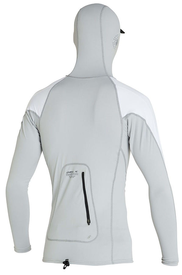 Oneill TRVLR Long Sleeve Hooded Rash Vest Cool Grey - Image 2