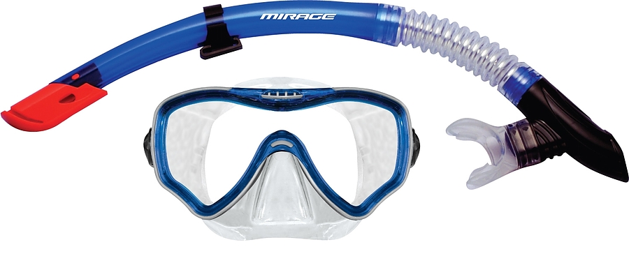 Surf Sail Australia Crystal Silicone Mask and Snorkel Set Blue