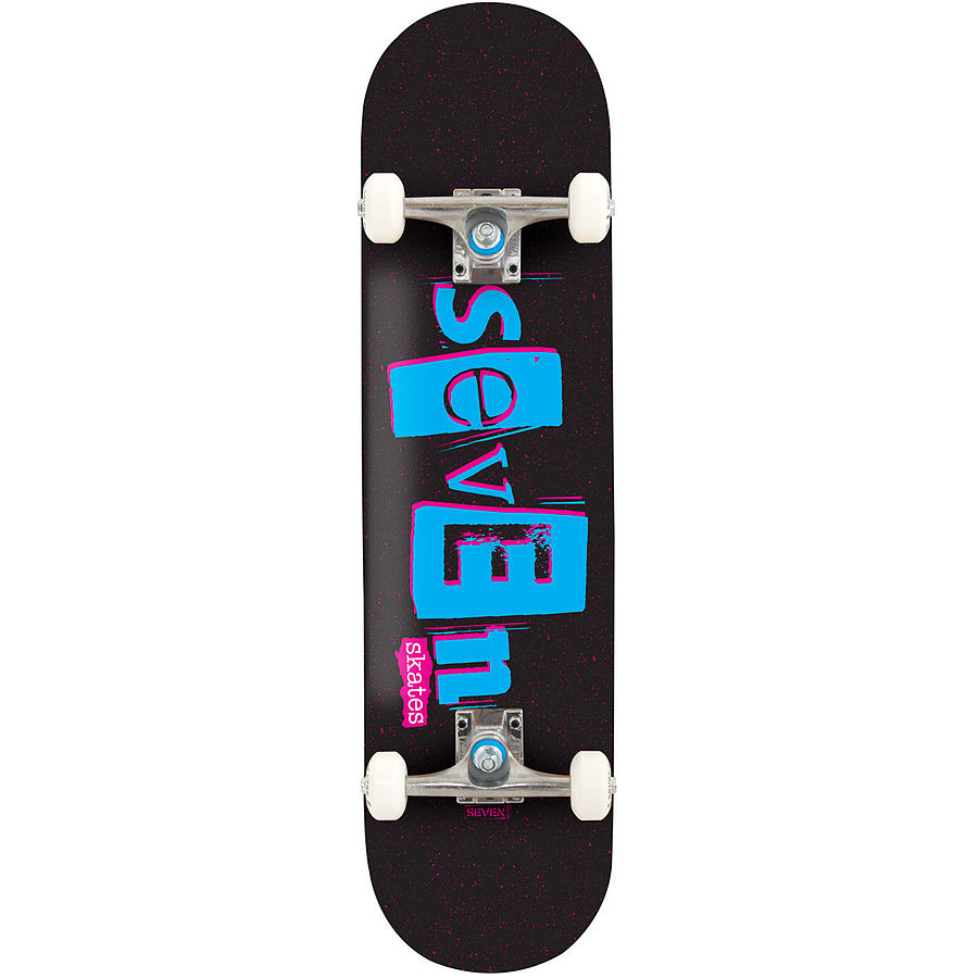seven skates complete punk stencil skateboard