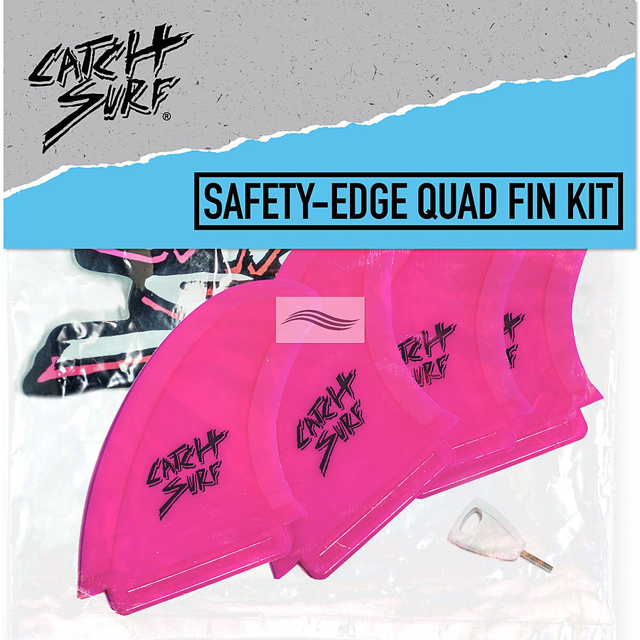 Catch Surf Safety Edge Quad Hot Pink Fin Kit