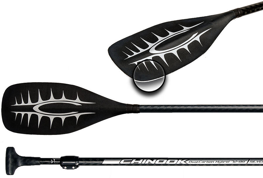 Chinook Adjustable Carbon SUP Paddle Silver