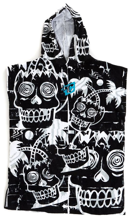 Creatures Youth Beach Poncho Towel Black White