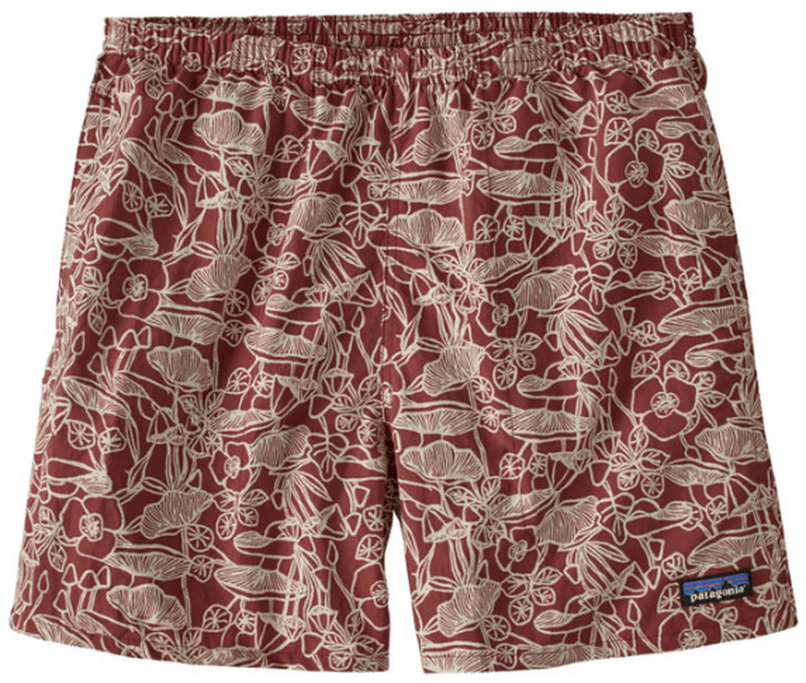 Patagonia Mens Baggies Shorts 5 Inch Mushroom Forrest Sequoia Red