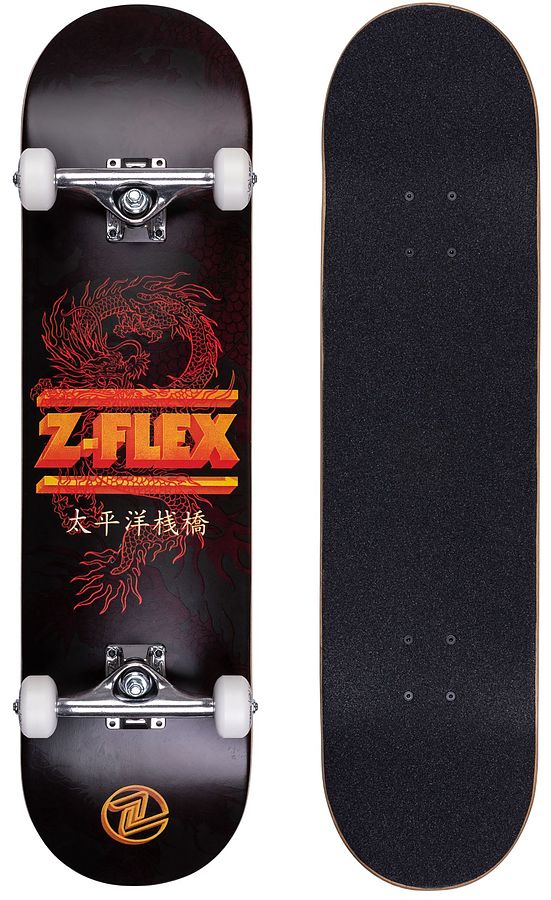 Z Flex Dragon Black Complete Skateboard 8.25