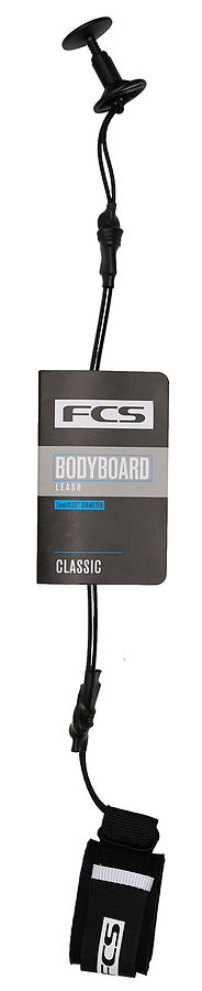 FCS Bodyboard Classic Wrist Leash Black White