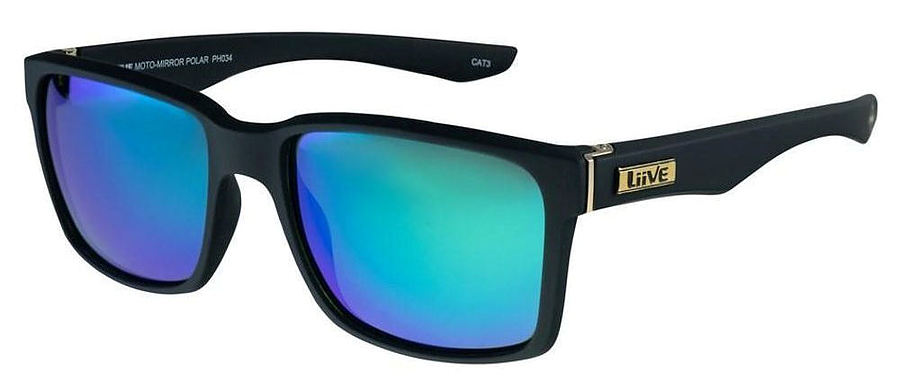 Liive Vision Moto Mirror Polar Matt Black Sunglasses