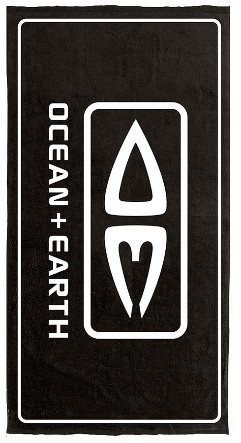 Ocean and Earth Priority Beach Towel Black