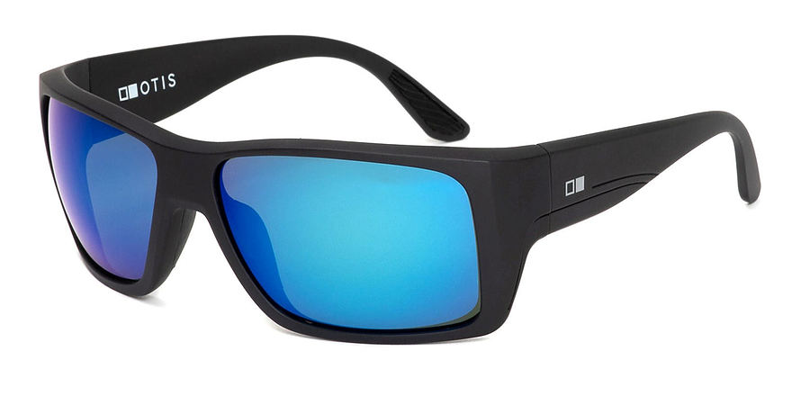 Otis Coastin Matte Black Mirror Blue Polarised Sunglasses