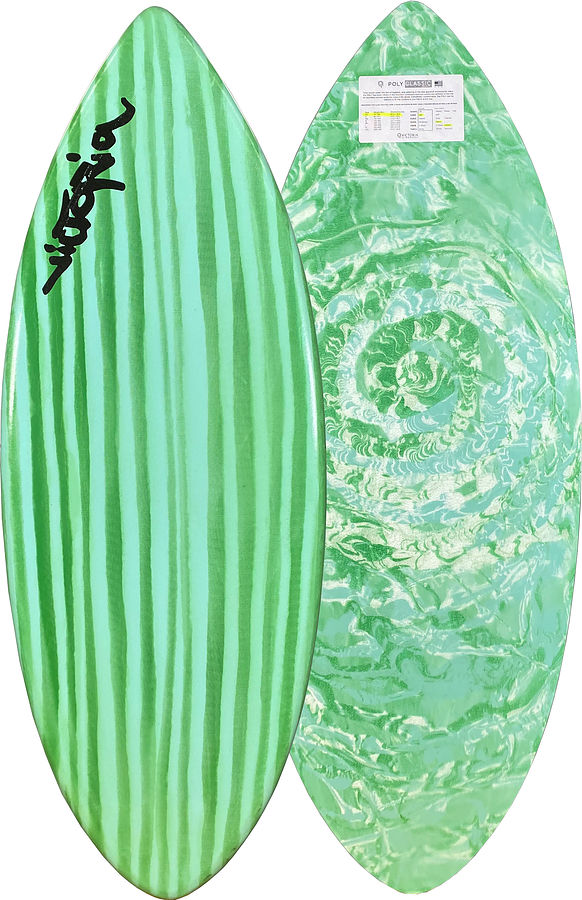 Victoria Skimboards Poly Classic Carbon Epoxy Green Stripes Green Swirl XS