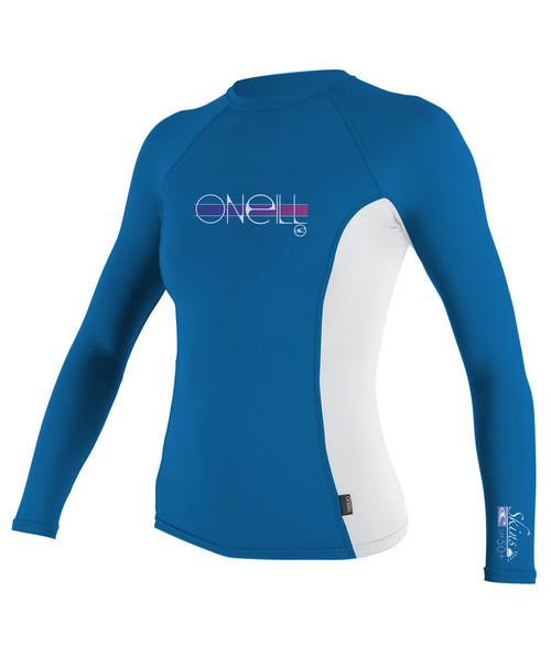 Oneill Girls Skins LS Rash Vest Crew Ruby