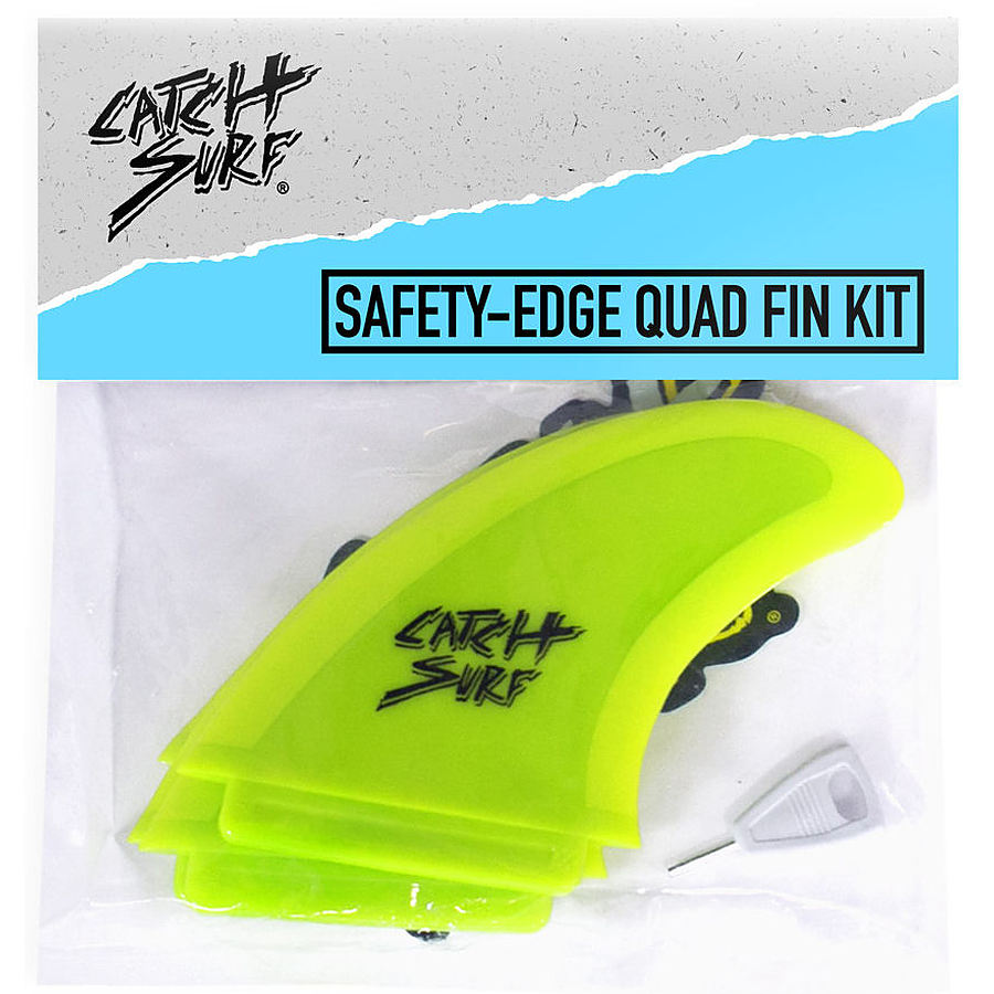 Catch Surf Safety Edge Quad Lime Fin Kit