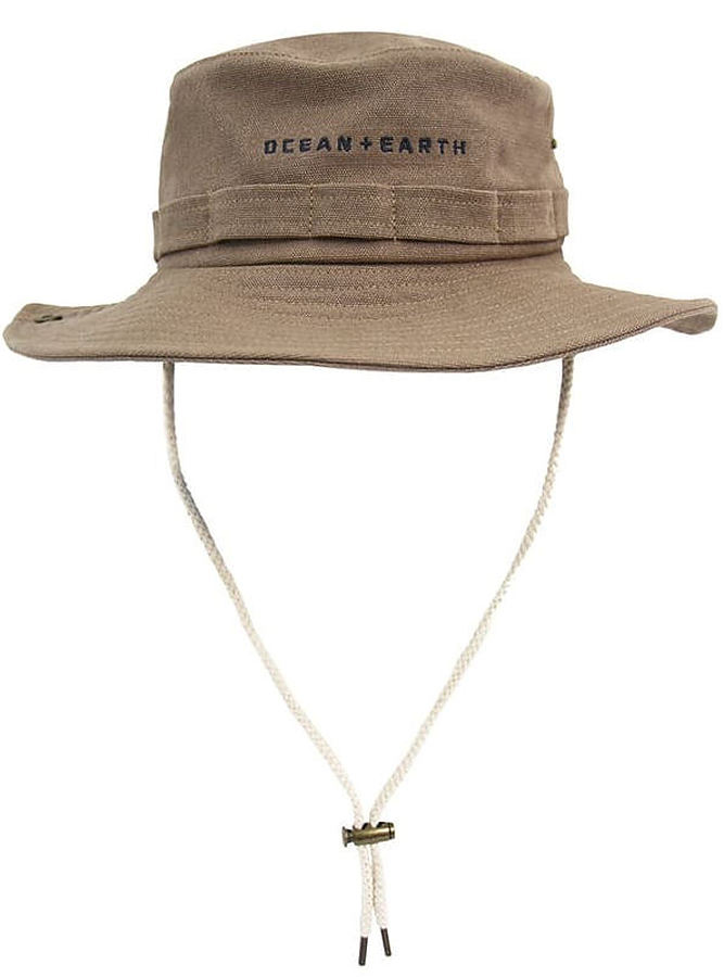 Ocean and Earth Wide Brim Canvas Hat Stone