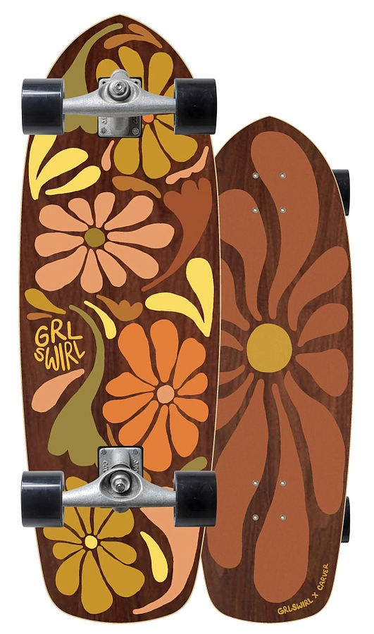 Carver Flower Swirl Raw Complete Skateboard