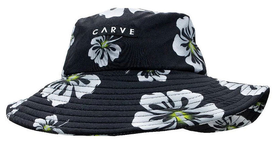 Carve Sunny Side Bucket Hat Black White Flower
