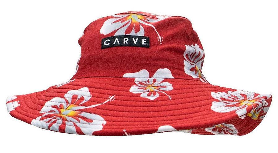 Carve Sunny Side Bucket Hat Red White Flower